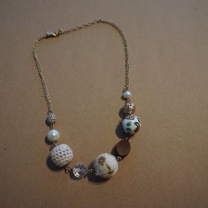 Unique beaded gold necklace